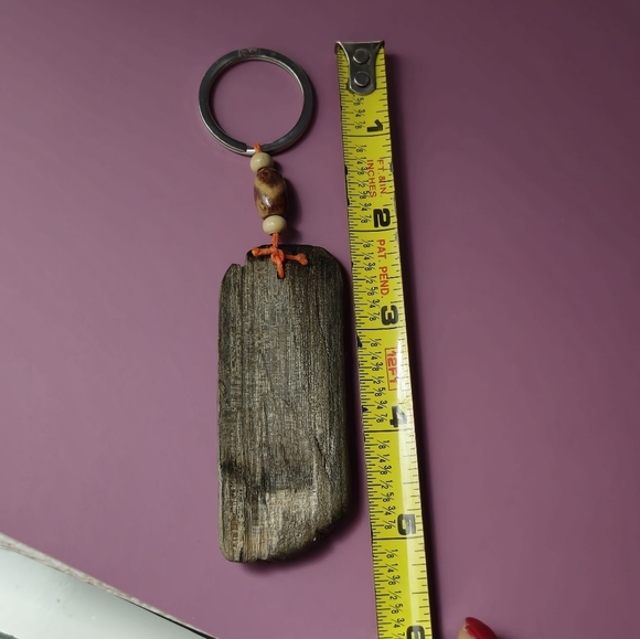 Palm Beach Wooden Seahorse Keychain with Orange Design Handcrafted - Picture 9 of 16